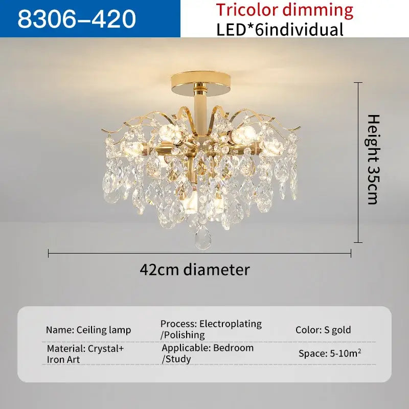 Gold electroplated decorbites crystal chandelier with crystal droplets and iron art design luxury lighting fixture
