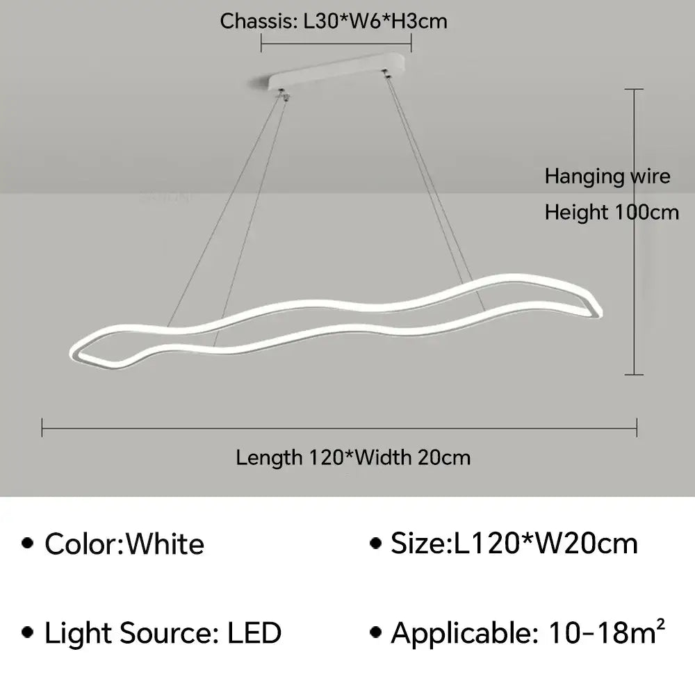White led pendant light with sleek modern wave-shaped aluminum design by decorbites led pendant light chandelier