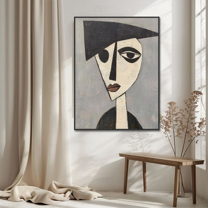 Picasso Retro Portraito Hand-Painted Oil Painting Modern Art Picture Home Living Room Bedroom Bathroom Canvas Wall Art Decor