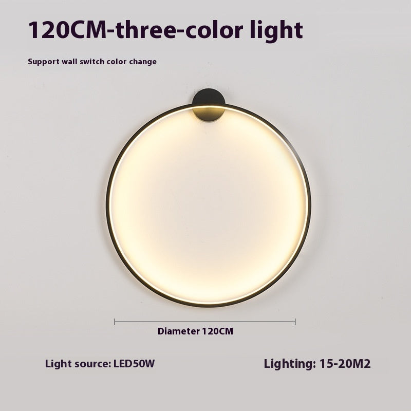 Minimalist Round Bedroom Bedside Lamp Wireless Living Room Sofa Background Wall Hotel Decorative Wall Lamp
