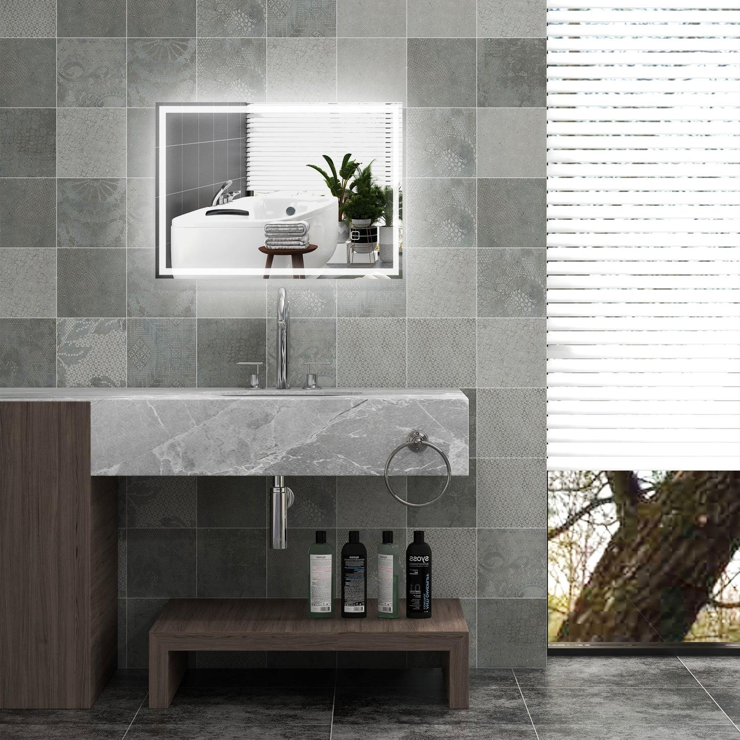 kleankin 32" x 24" LED Bathroom Mirror