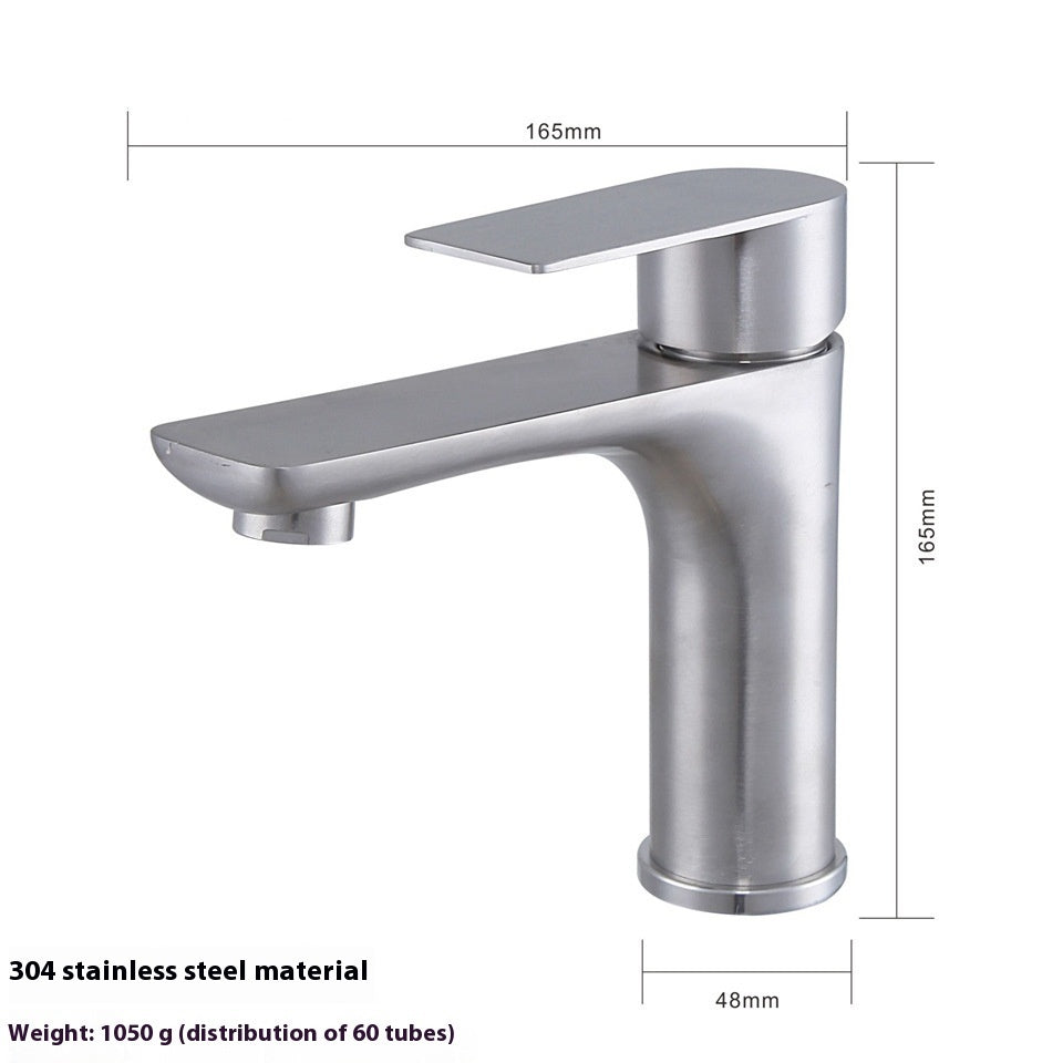 Stainless Steel Faucet Hot And Cold Basin Faucet Bathroom Hand Washing Washbasin