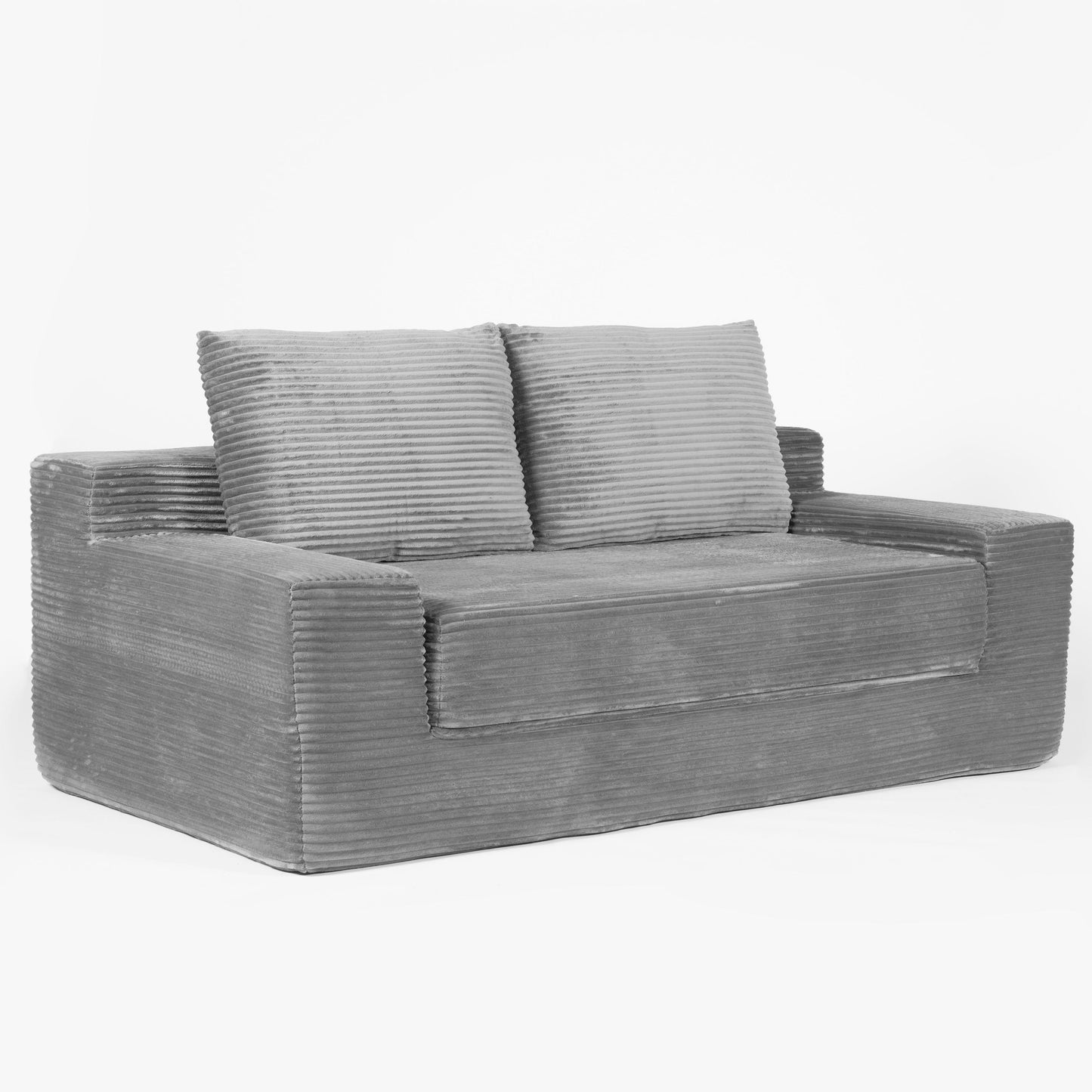 Loveseat Sofa, Comfortable Deep Seat Sofa Bed, Modern Small Corduroy Couch For Living Room Bedroom,Reversible Cushion With Pillows,No Assembly Required,Dark-grey