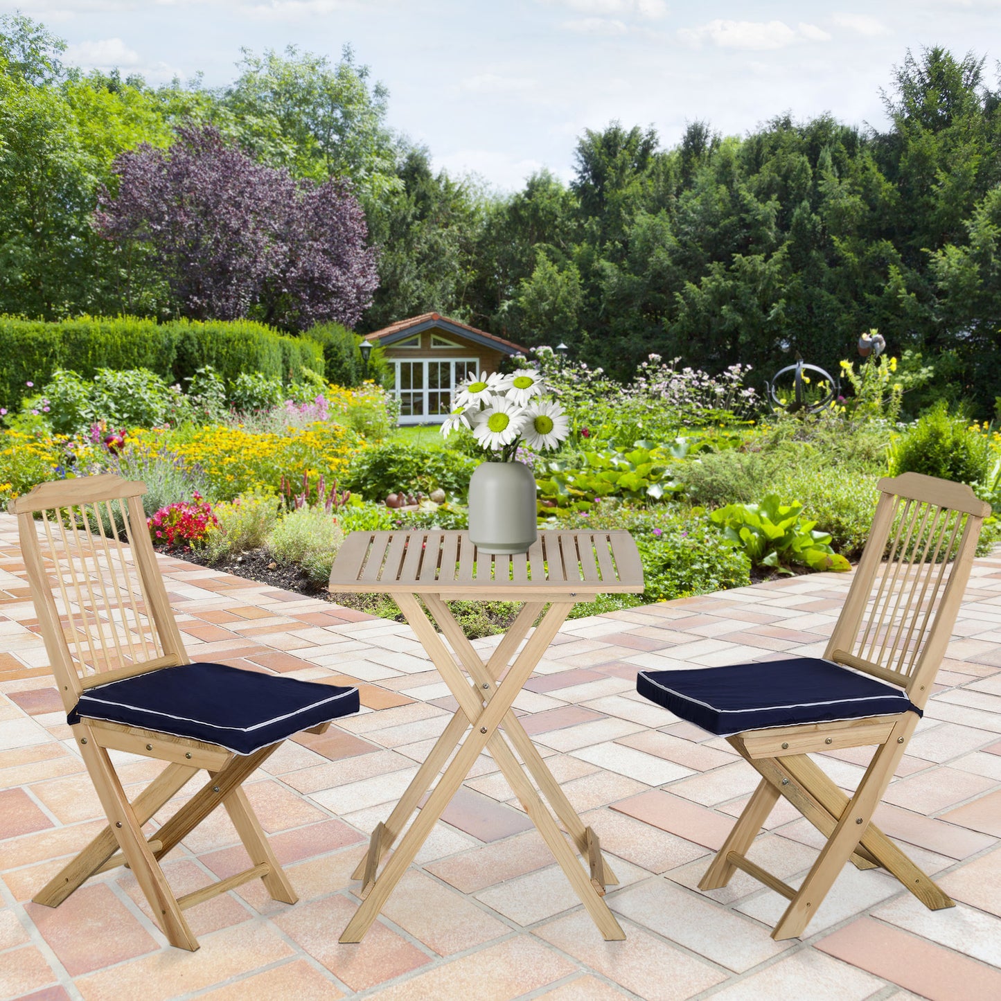 3 Pieces Patio Folding Bistro Set