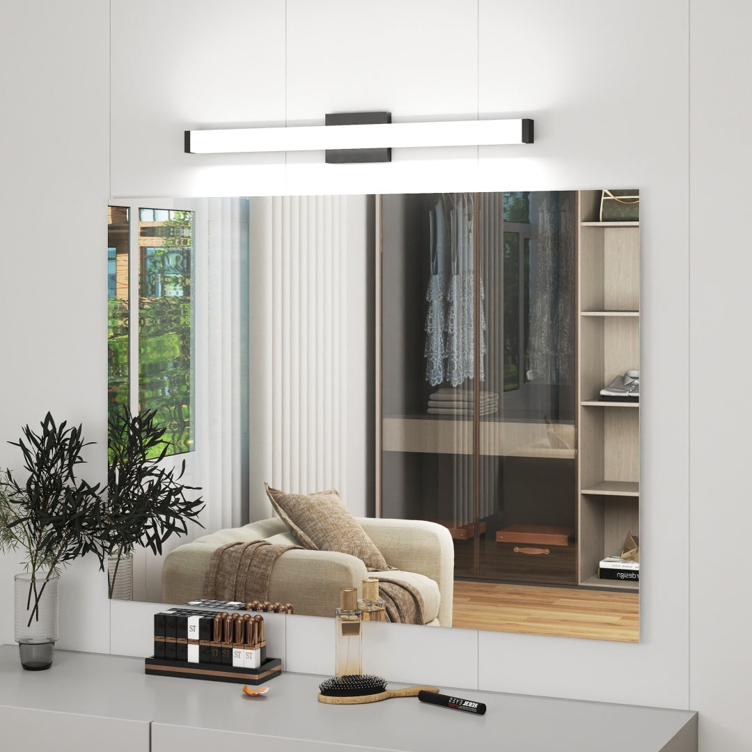 Bathroom Vanity Light Black - 33 Inch Modern Vanity Lights For Bathroom - 18W LED Bath Lights Over Mirror Cool White Light 6000K