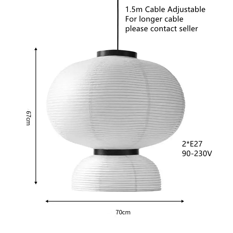 Handmade white paper chandelier with black rim featuring ribbed texture and metal accents for dining room decorbites handmade white
