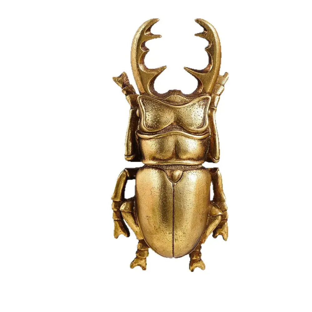 Intricate golden beetle resin stag beetle decorative wall plaque for living room beetle resin handicrafts decor
