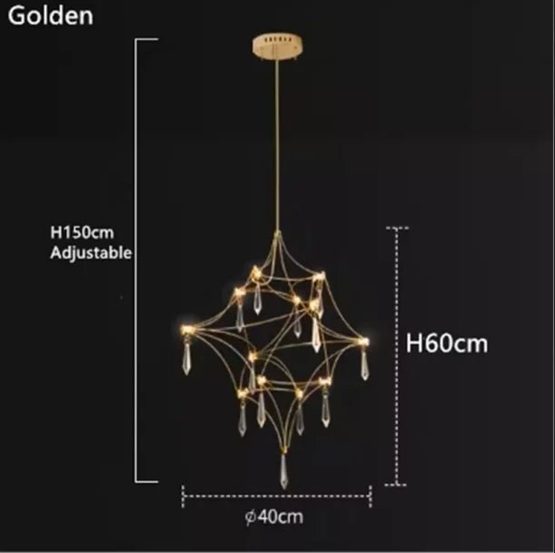 Italian Minimalist Crystal Pendant Light in Silver or Gold - Decorbites