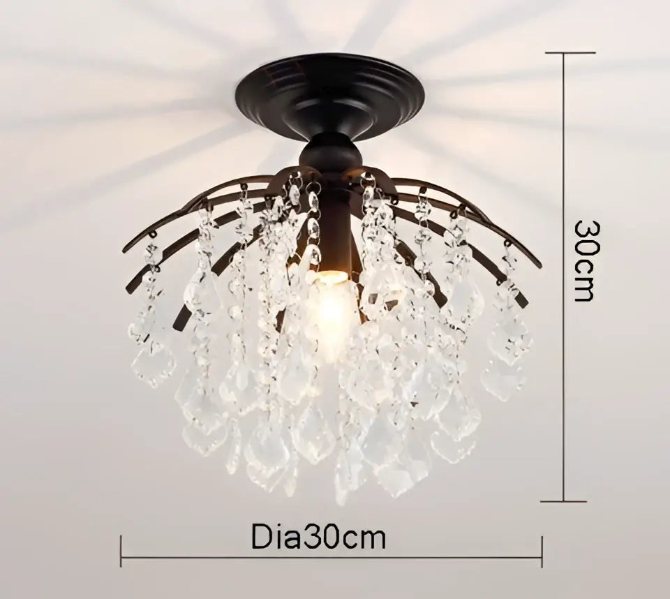 Luxury gold black crystal pendant light with 30cm dark bronze finish and clear faceted crystals for dining room decorbites gold black