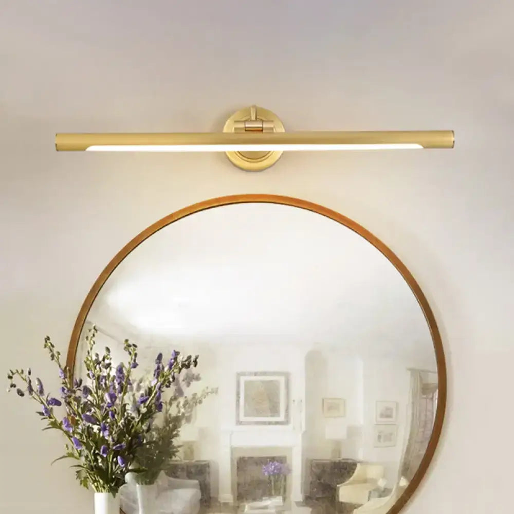 Gold-toned rectangular led wall sconce with a sleek modern design in gold finish for 110v-120v and 220v-240v use