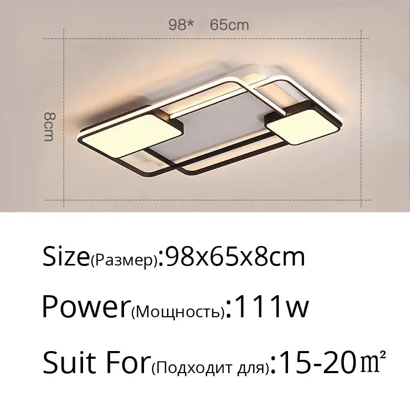 Modern black and white rectangular led ceiling light with sleek metal frame and warm white glow for living room decorbites ceiling light