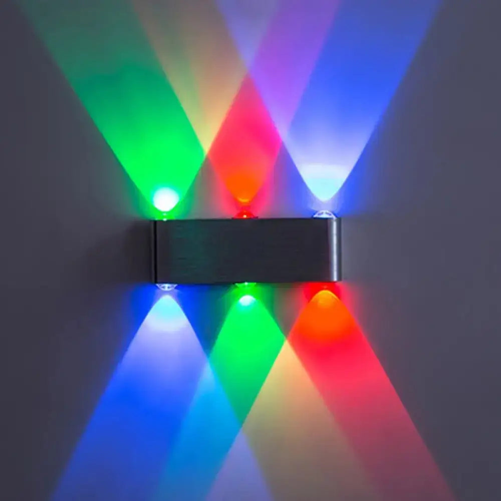 Modern brushed nickel led wall lamp with six adjustable color-changing beams 220v-240v bulb included