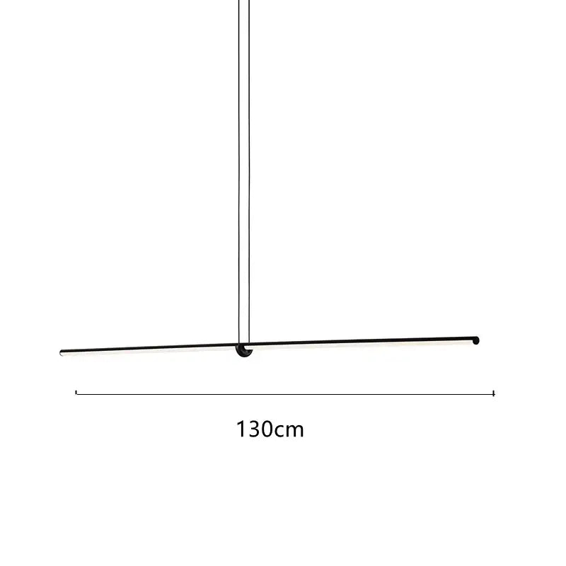 Black minimalist linear pendant light 130cm length with sleek modern design decorbites geometric led pendant for dining room