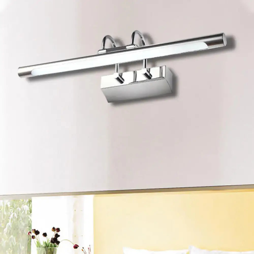 Modern chrome wall lamp with three adjustable spotlights and white light 22 inches wide for bathroom vanity use