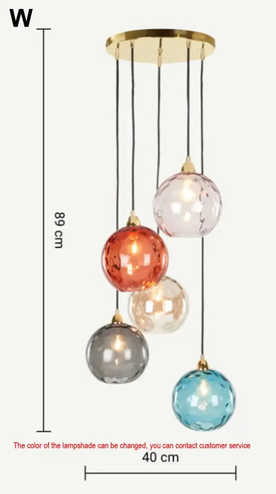 A modern pendant light with five colorful textured glass ball lustre shades from decorbites for kitchens