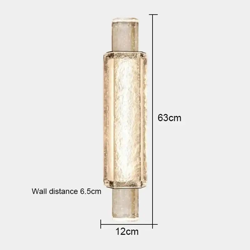 A 63cm hexagonal translucent frosted glass wall lamp with decorbites crystal bubble for luxury bedroom decor