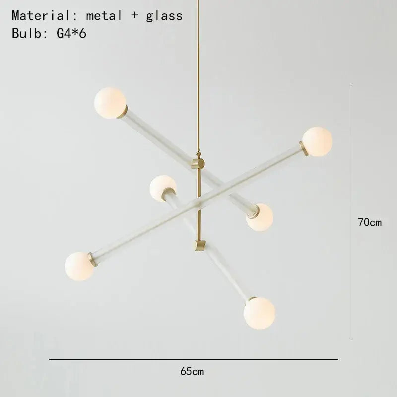 Modern geometric colorful chandelier art deco brass and clear glass six spherical bulbs decorbites colorful chandelier