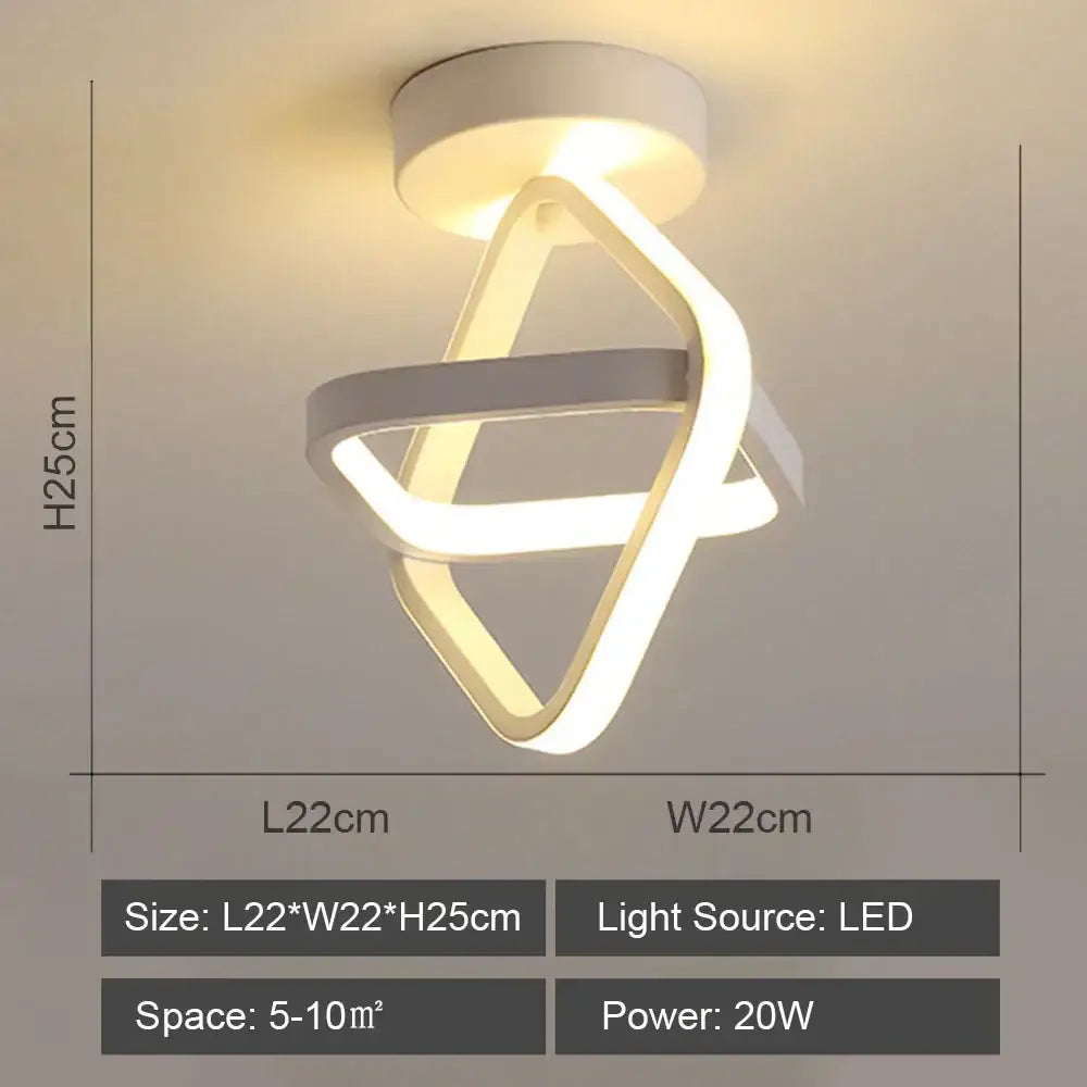 Modern geometric white led ceiling light with sleek intertwined design ideal for living room decorbites led ceiling lighting