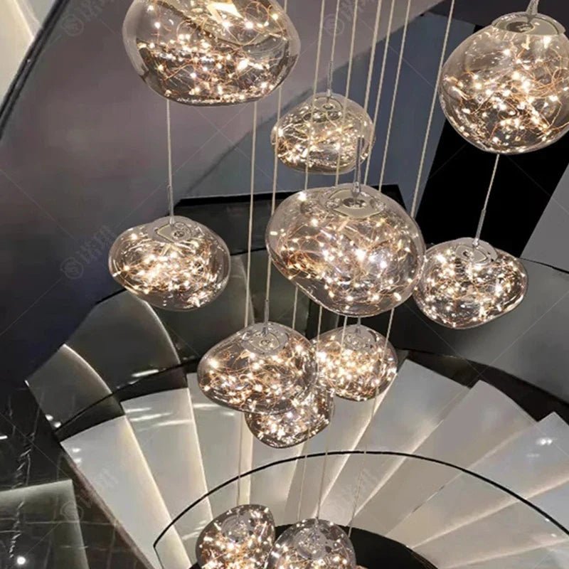 Modern Glass Staircase Pendant Chandelier - Decorbites