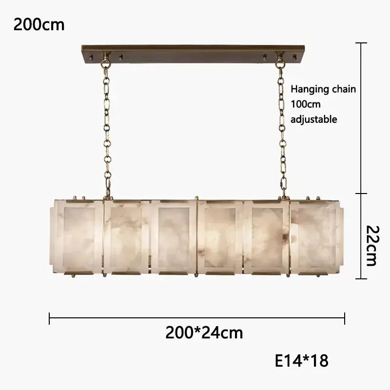 Modern gold alabaster dimmable led marble art chandelier with brushed brass frame and translucent panels for dining room decorbites dimmable led