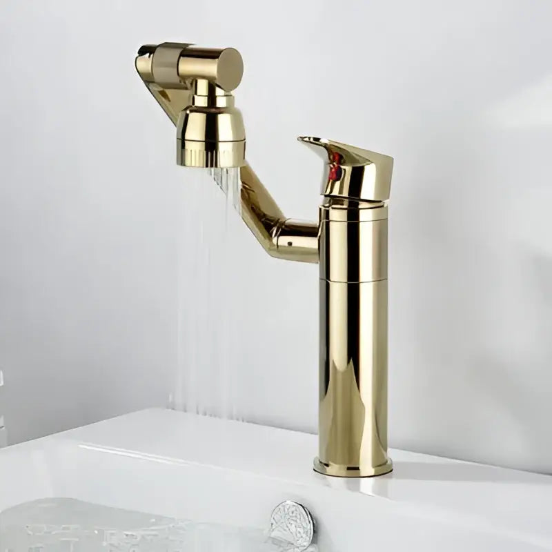 Modern gold detachable spray sink faucet with sleek design for bathroom sink faucet or kitchen use
