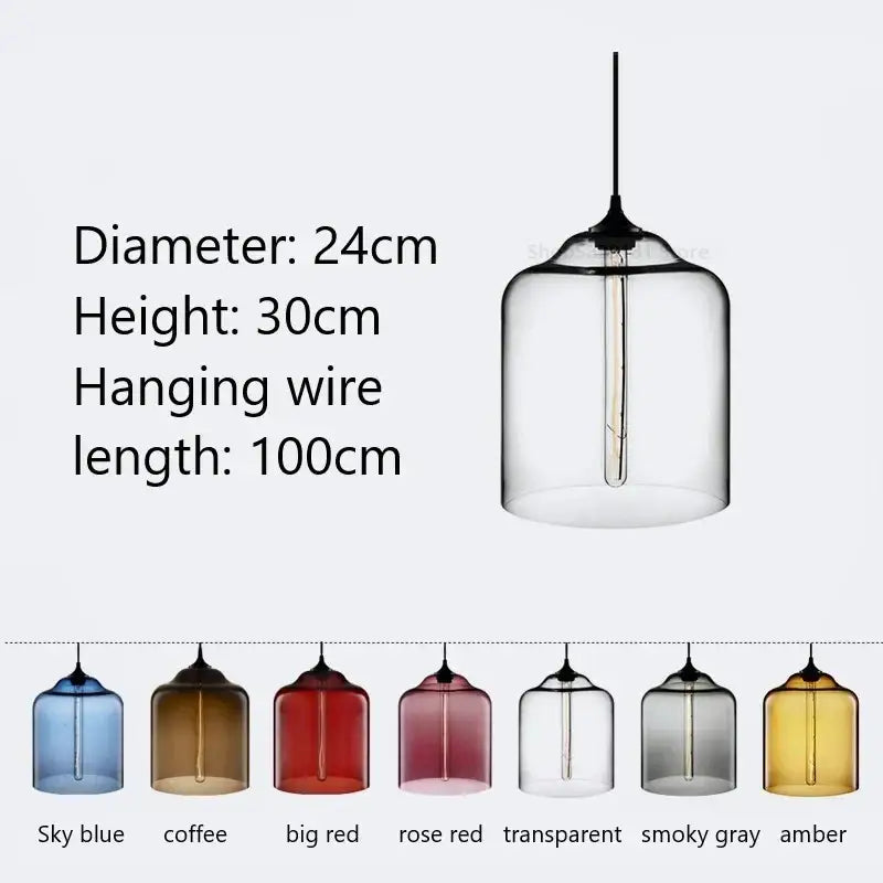 Clear glass pendant lights with black metal top and colorful stained glass shades for modern kitchen decorbites decor
