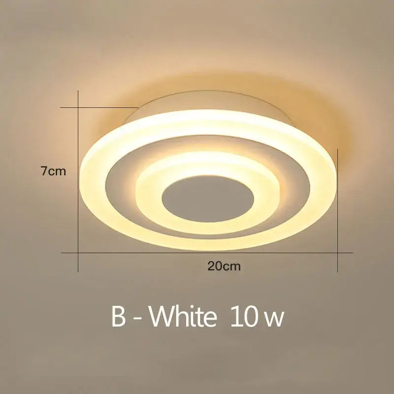Modern layered geometric white circular decorbites led ceiling light with black trim and 10w power rating