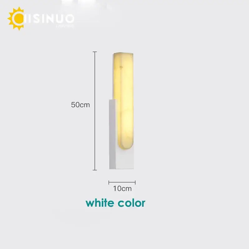 Modern matte gray and white 6"led marble wall sconce with glowing yellow panel for living room lighting