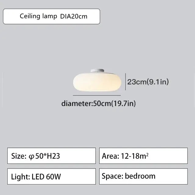 Modern minimalist white ceiling pendant lamp with frosted glass shade and metallic base for bedroom ambient lighting