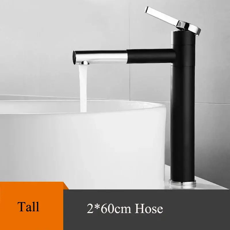 Modern minimalist black and chrome brass bathroom sink faucet with sleek design ideal for decorbites black brass decor