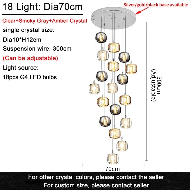 Modern Nordic Crystal Cluster Pendant Light - Decorbites