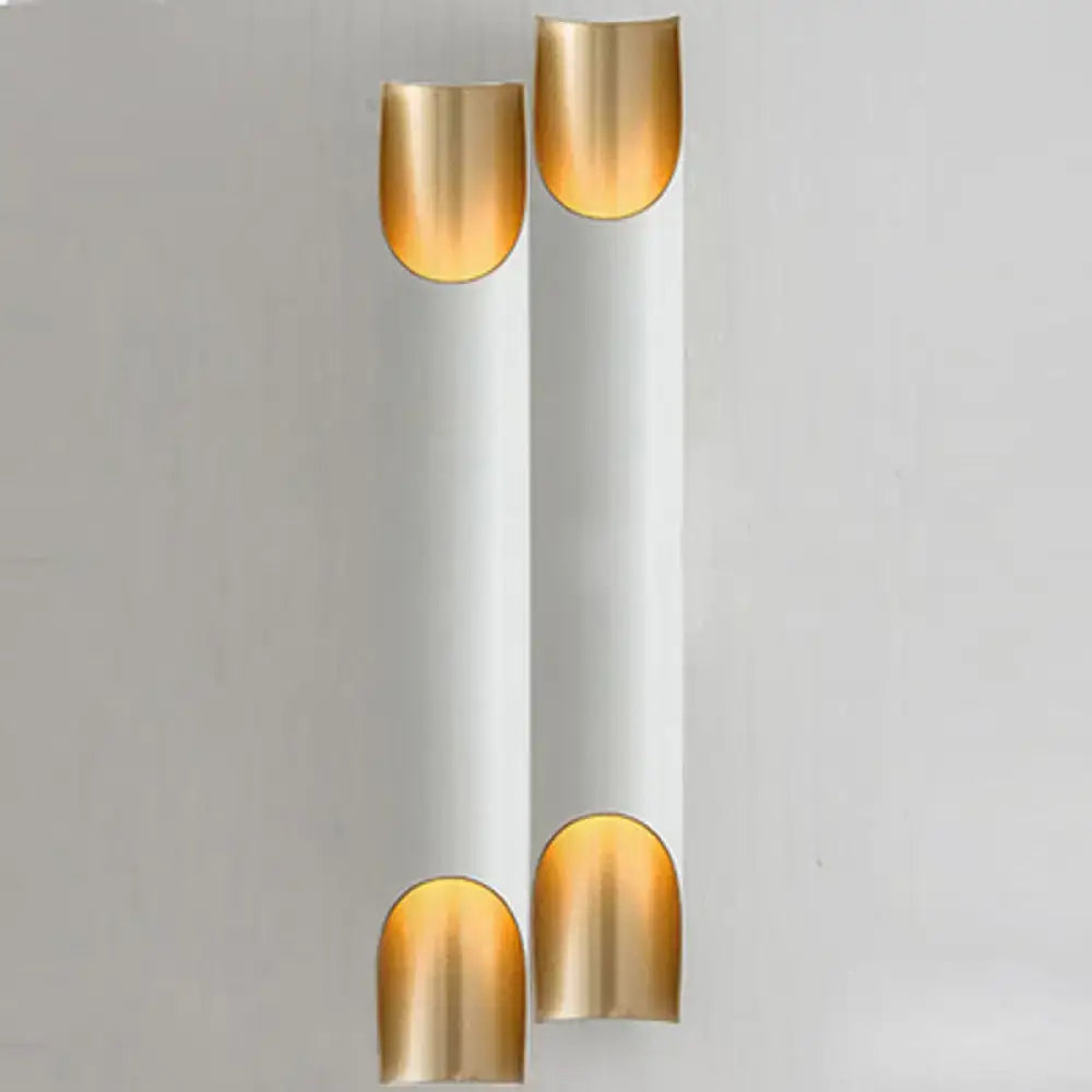 Modern white metal fixture wall sconce with gold nail-shaped caps in sleek minimalist style for living room 110v-120v 220v-240v