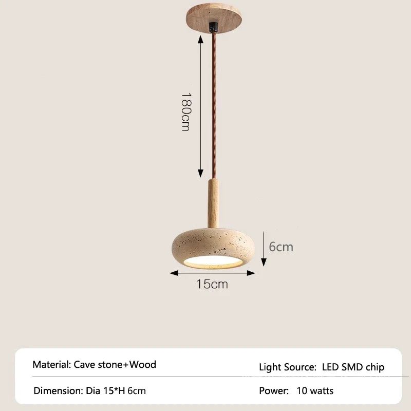 Modern Yellow Travertine Stone Pendant Light - Decorbites