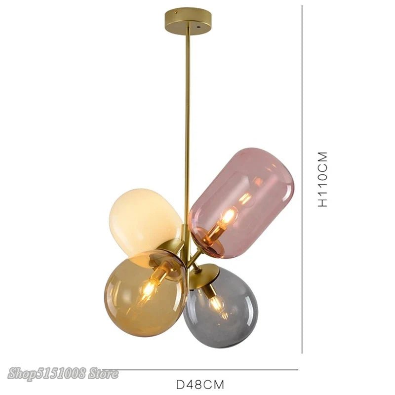 Nordic Balloon Glass Pendant Light in Pink, Gray, or White - Decorbites
