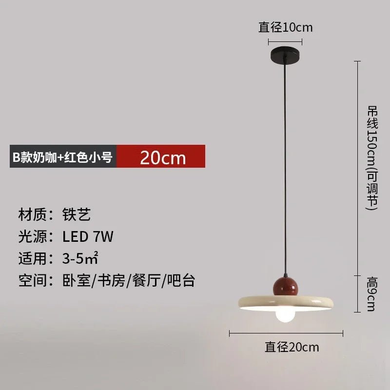 Nordic Cream Flying Saucer Acrylic Pendant Light - Decorbites