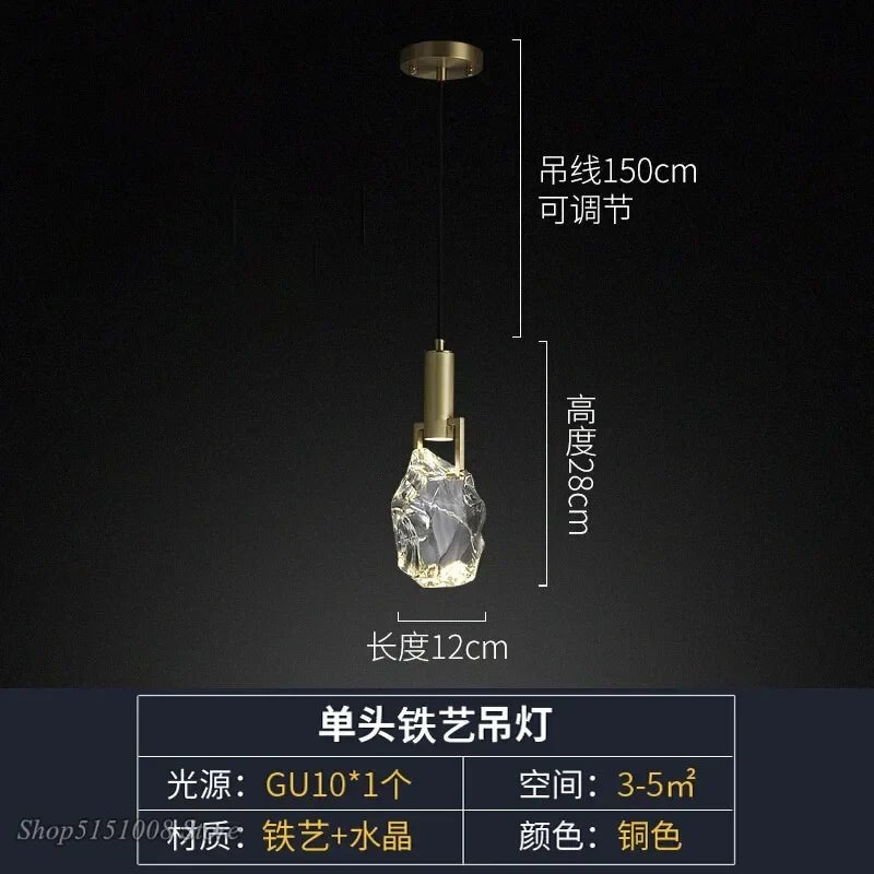 Nordic Gold Crystal Pendant Light - Decorbites