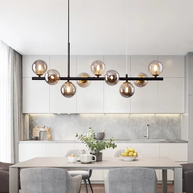 Nordic Gold Glass Globe 11-Light Pendant Lamp - Decorbites