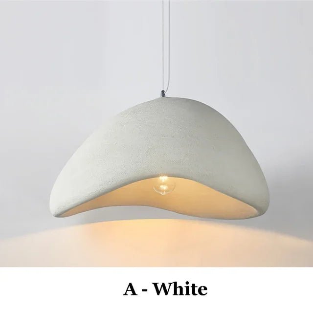 Nordic Wabi-Sabi White Or Gray Sculptural Pendant Light - Decorbites