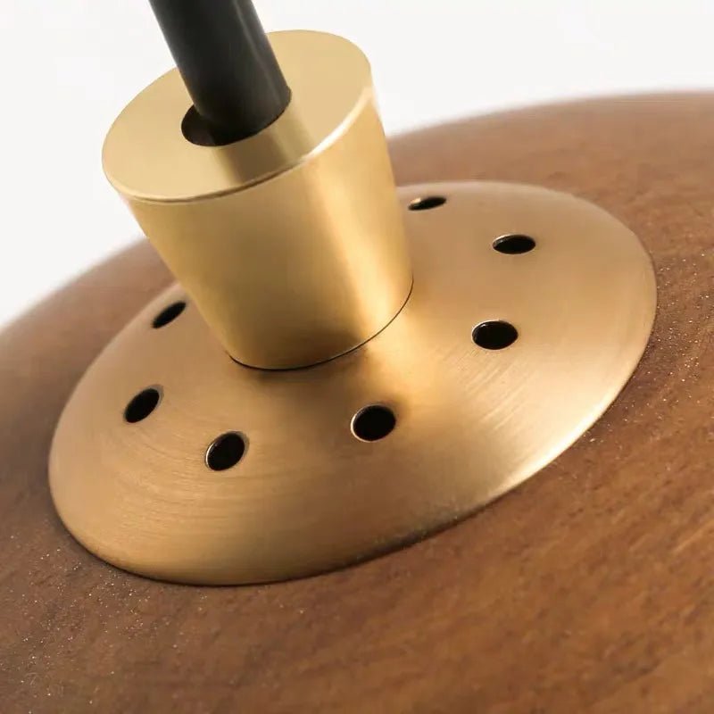Nordic Wood And Acrylic Pendant Light In Brown - Decorbites