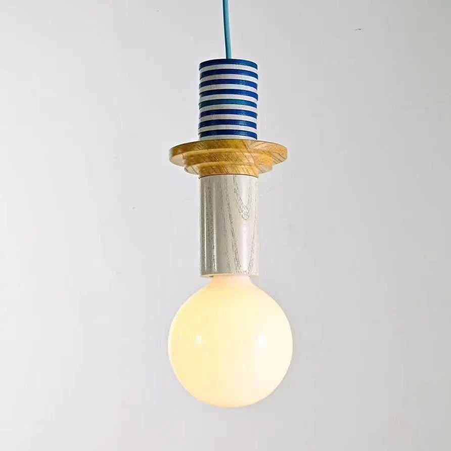Nordic Wood Pendant Light With Iron Accent - Decorbites