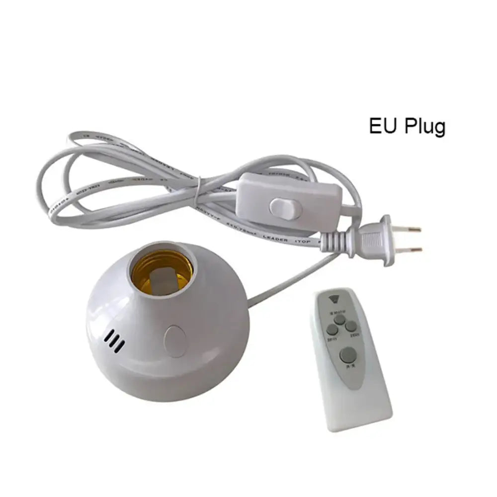 White and gold e27 led lamp base with spherical ceiling light fixture and integrated remote for bedroom timer socket