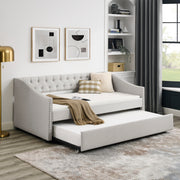 Beige Tufted Sofa Bed