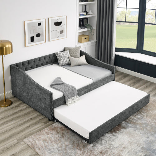 Grey Upholstered Sofa Bed