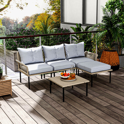 5-Piece Patio Furniture Set with Sofa