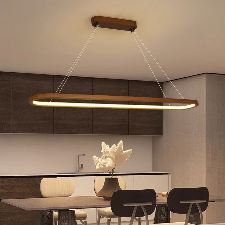 Long Chandelier Log Style Simple Restaurant Bar Office