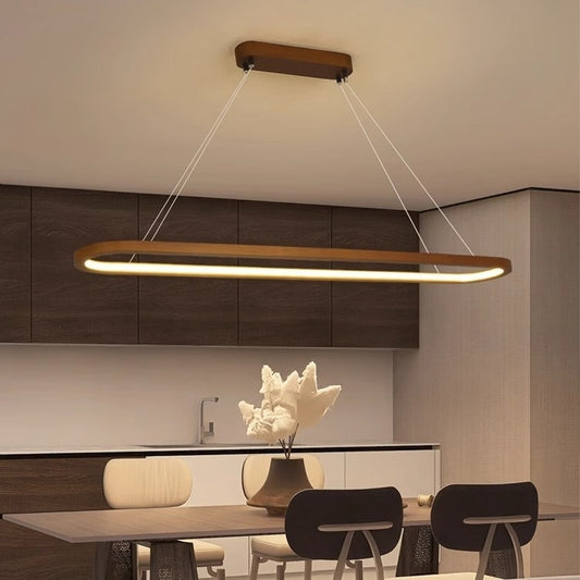Long Chandelier Log Style Simple Restaurant Bar Office