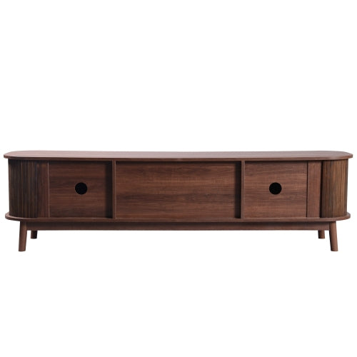 Wood Rattan Media Console