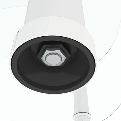 Transparent Oval Glass Coffee Table, Modern 3-Layer With Stainless Steel Leg