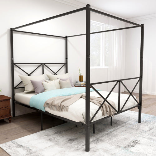 Black Metal Canopy Bed