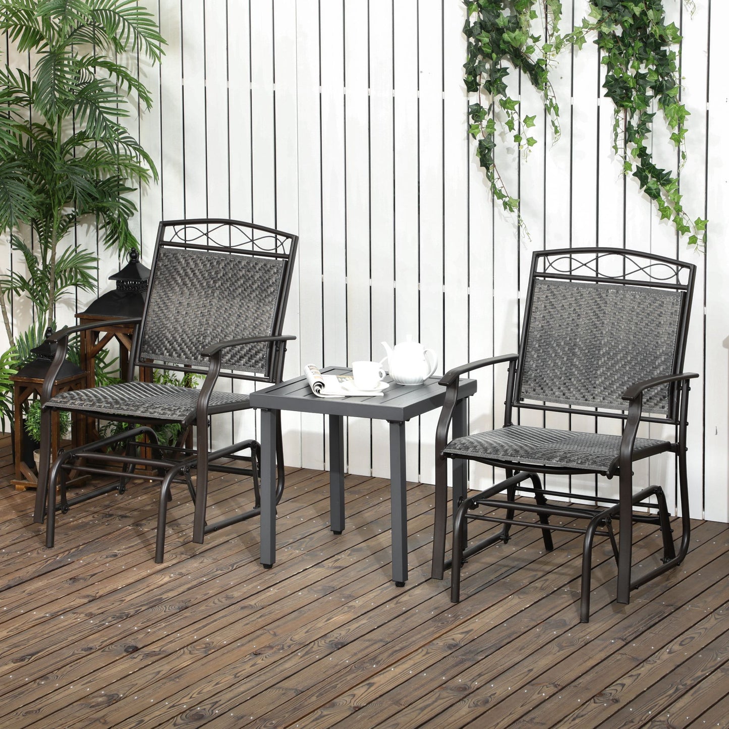 Set of 2 Outdoor Glider Chairs